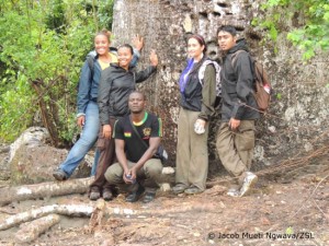 Course participants at the sacred baobab