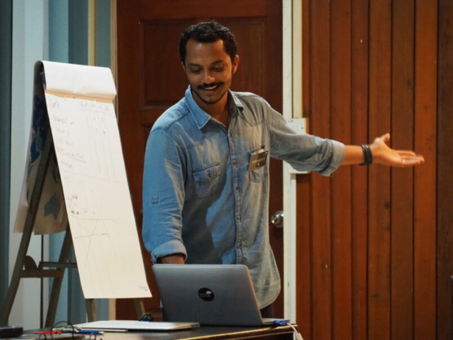 Rajkumar KP presenting at the Borneo Conservation Tools Course